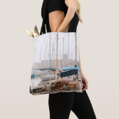 白いヨットオンベイ トートバッグ (クローズアップ)