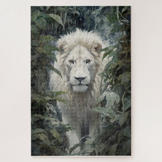 白いライオンのパズル ジグソーパズル (縦)