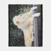 白いライオンのフリースブランケット フリースブランケット (正面)