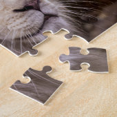 白いライオンの写真 ジグソーパズル (側面)