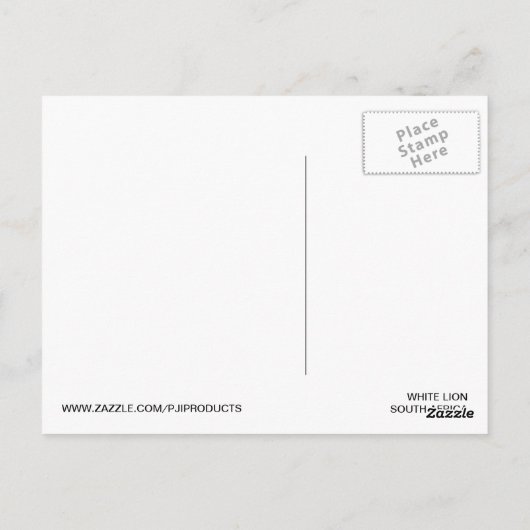 白いライオン – はがき (裏面)