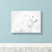 白いライオン キャンバスプリント (インサイチュ (ウッドフロア))