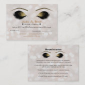 白いライトのメイクアップまつりを参照する友人のアフターケア 紹介カード (正面/裏面)