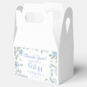 白いライトソフトペーストブルーフラワーズ結婚フローラ フェイバーボックス (オープン)