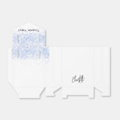 白いライトブルーのグリッターがきらきらと光る名前のサンクスメッセージ フェイバーボックス (折り畳みなし)