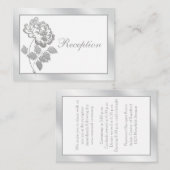 白いライネンエンクロージャカード上のシルバー牡丹 エンクロージャーカード (正面/裏面)