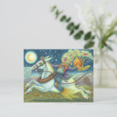 白いラバの頭のない馬乗りかかし シーズンポストカード (スタンド正面)