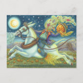 白いラバの頭のない馬乗りかかし シーズンポストカード (正面)