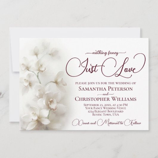 白いラファンシーンの花を愛する結婚ものは 招待状 (正面)