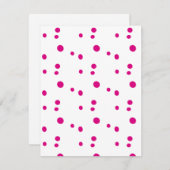 白いラブバレンタインカードのピンクのドット シーズンカード (正面/裏面)