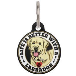 白いラブラドールパーソナライズされたの生活が良い ペット　ネームタグ