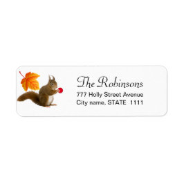 白いラベルの可愛いリス ラベル