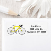 白いラベルの黄色の自転車 ラベル (インサイチュ)