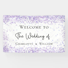 白いラベ結婚ンダーの歓迎 横断幕