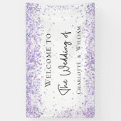 白いラベ結婚ンダーの歓迎 横断幕 (縦)