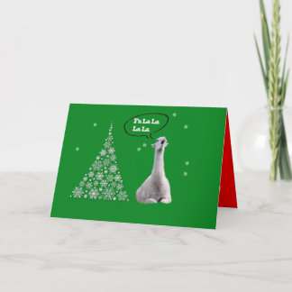 白いラマはクリスマスキャロルを歌います: Fa LaLaLaのラマ僧 シーズンカード