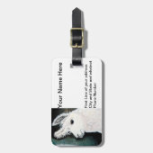 白いラマ ラゲッジタグ (正面縦)