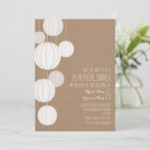 白いランタンのカード・ストック刺激を受けたなリハーサル 招待状 (スタンド正面)