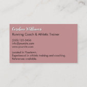 白いランニングウーマンのダスティローズ トレーナー コーチ 名刺 (裏面)