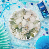 白いラン結婚ス ペーパープレート (パーティー)