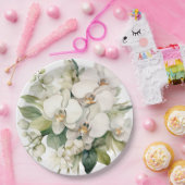 白いラン結婚ス ペーパープレート (パーティー)