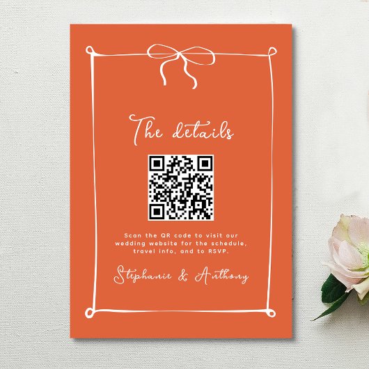 白いリボンのウェディング　イタリアの幻想的な夕焼け エンクロージャーカード