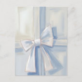 白いリボンのプレゼント | ギフト 水彩 ポストカード (正面)