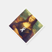 白いリボンのモナリザ スタンダードカクテルナプキン (角)