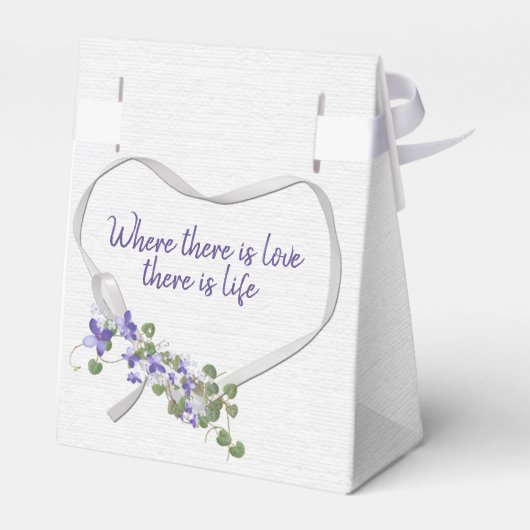 白いリボンハートと紫の花好きボックス フェイバーボックス (裏面サイド)