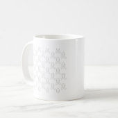 白いリボンパターン コーヒーマグカップ (正面左)