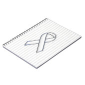 白いリボン認識度ストライプ ノートブック (左側)