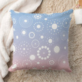 白いリラックス円と星を持つピンクとブルー クッション (ブランケット)