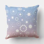 白いリラックス円と星を持つピンクとブルー クッション (裏面)