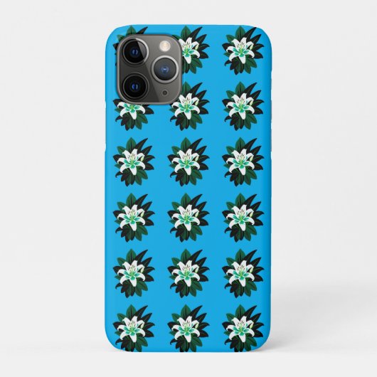 白いリリーの花と濃い緑の葉 Case-Mate iPhoneケース (裏)