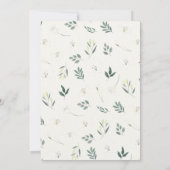 白いリリーフローラの赤ちゃんシャワー 招待状 (裏面)