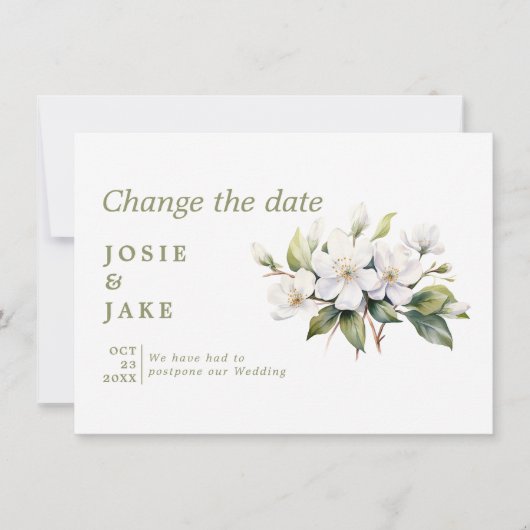 白いリンゴの花が日付を変える セーブザデート (正面)