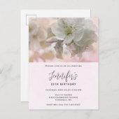 白いリンゴの花の写真 誕生日 インビテーションポストカード (正面/裏面)