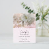 白いリンゴの花の写真 誕生日 インビテーションポストカード (スタンド正面)