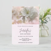 白いリンゴの花の写真 誕生日 招待状 (スタンド正面)