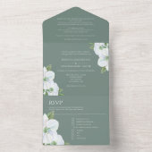 白いリンゴの花結婚が咲く オールインワン招待状 (内側)