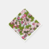 白いリンゴの花 スタンダードカクテルナプキン (角)