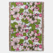 白いリンゴの花 スローブランケット (正面縦)