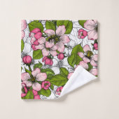 白いリンゴの花 バスタオルセット (ウォッシュタオル)