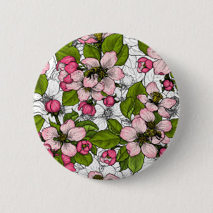 白いリンゴの花 缶バッジ
