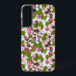 白いリンゴの花 SAMSUNG GALAXY S22 ケース<br><div class="desc">白い背景にリンゴの花とミツバチを手描きしたもの</div>