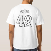 白いリーグユニフォームTシャツ Tシャツ (裏面)