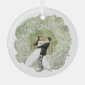 白いリース写真 ガラスオーナメント (正面)