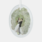 白いリース写真 ガラスオーナメント (正面左)