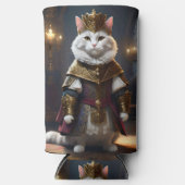 白いルネッサンスの猫 スリム缶クーラー (正面)