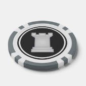 白いルークチェスの駒 ポーカーチップ (シングル)